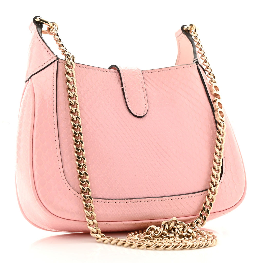 Gucci Snakeskin Mini Jackie Notte Bag Pink