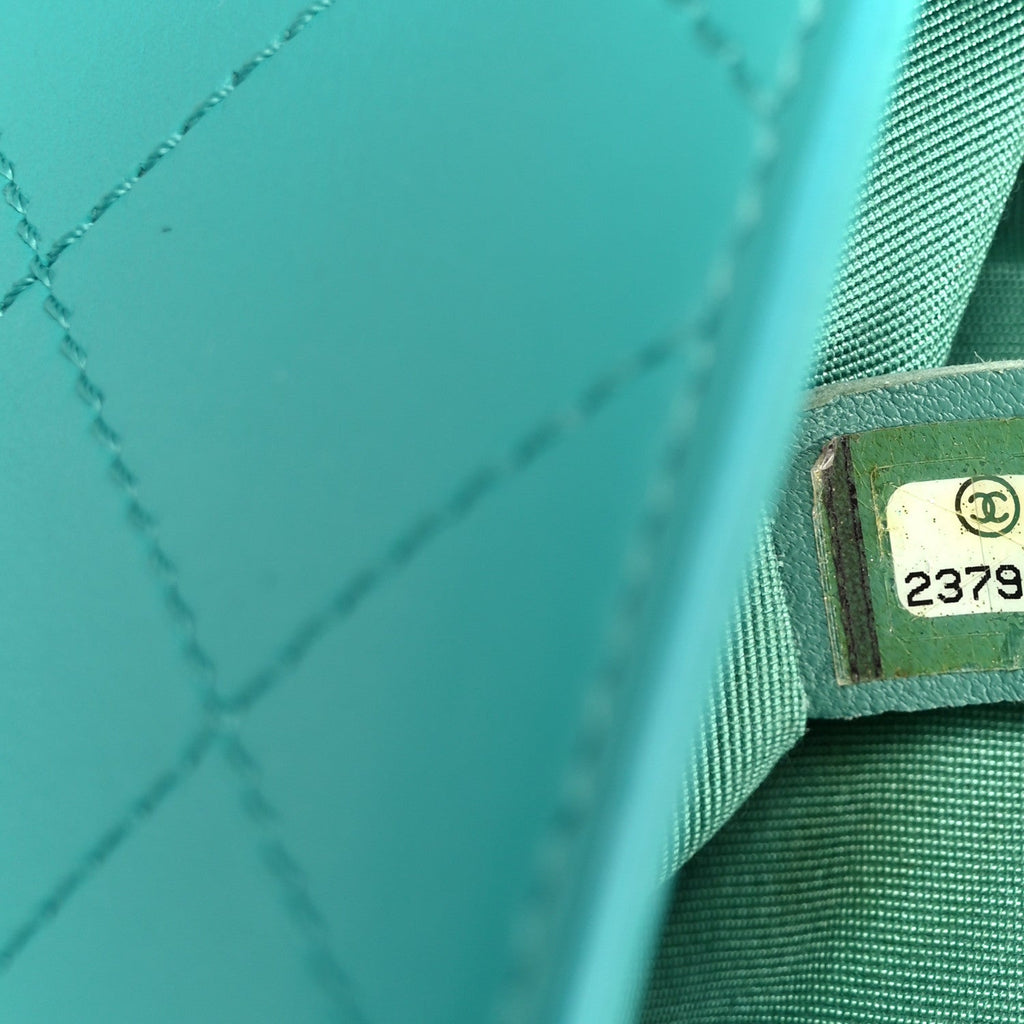 Chanel Calfskin Stitched Small Ring My Bag Flap Crossbody Turquoise