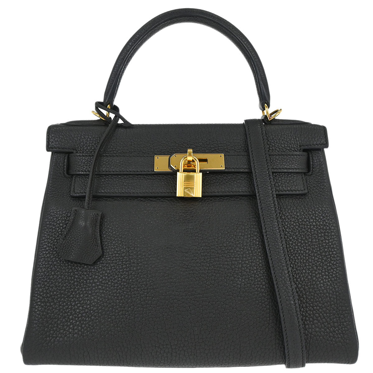 Hermes Black Togo Kelly 28 Retourne 2way Shoulder Handbag