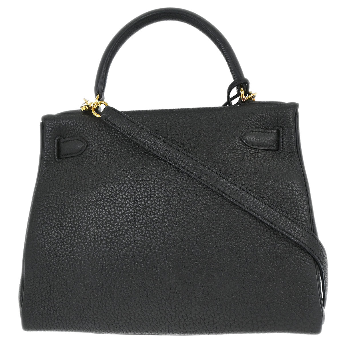 Hermes Black Togo Kelly 28 Retourne 2way Shoulder Handbag
