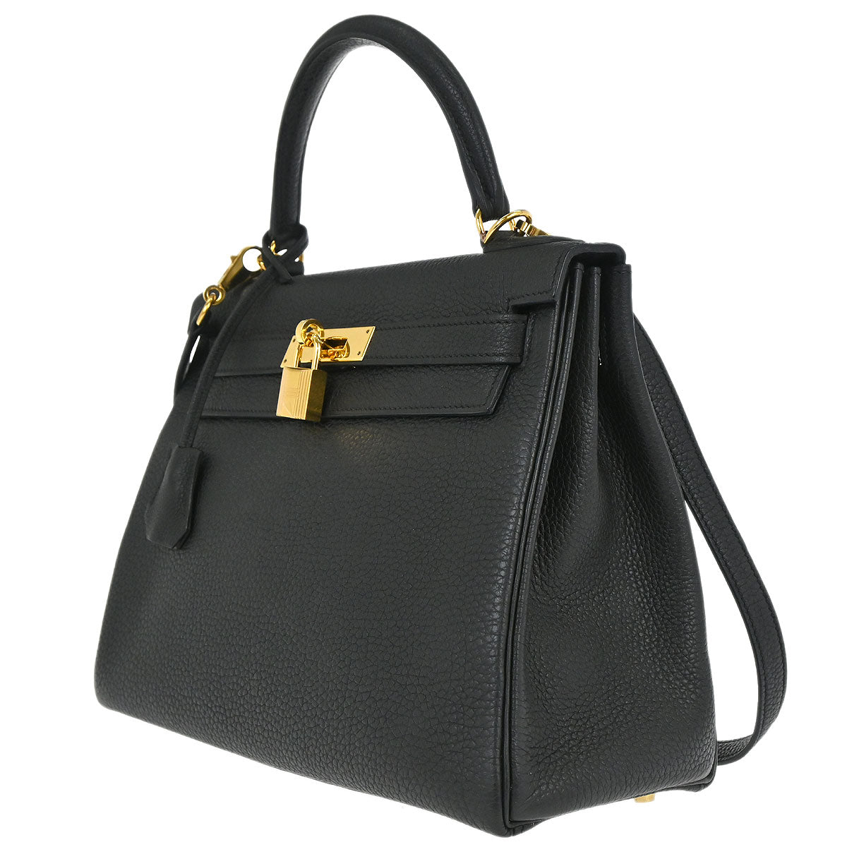 Hermes Black Togo Kelly 28 Retourne 2way Shoulder Handbag