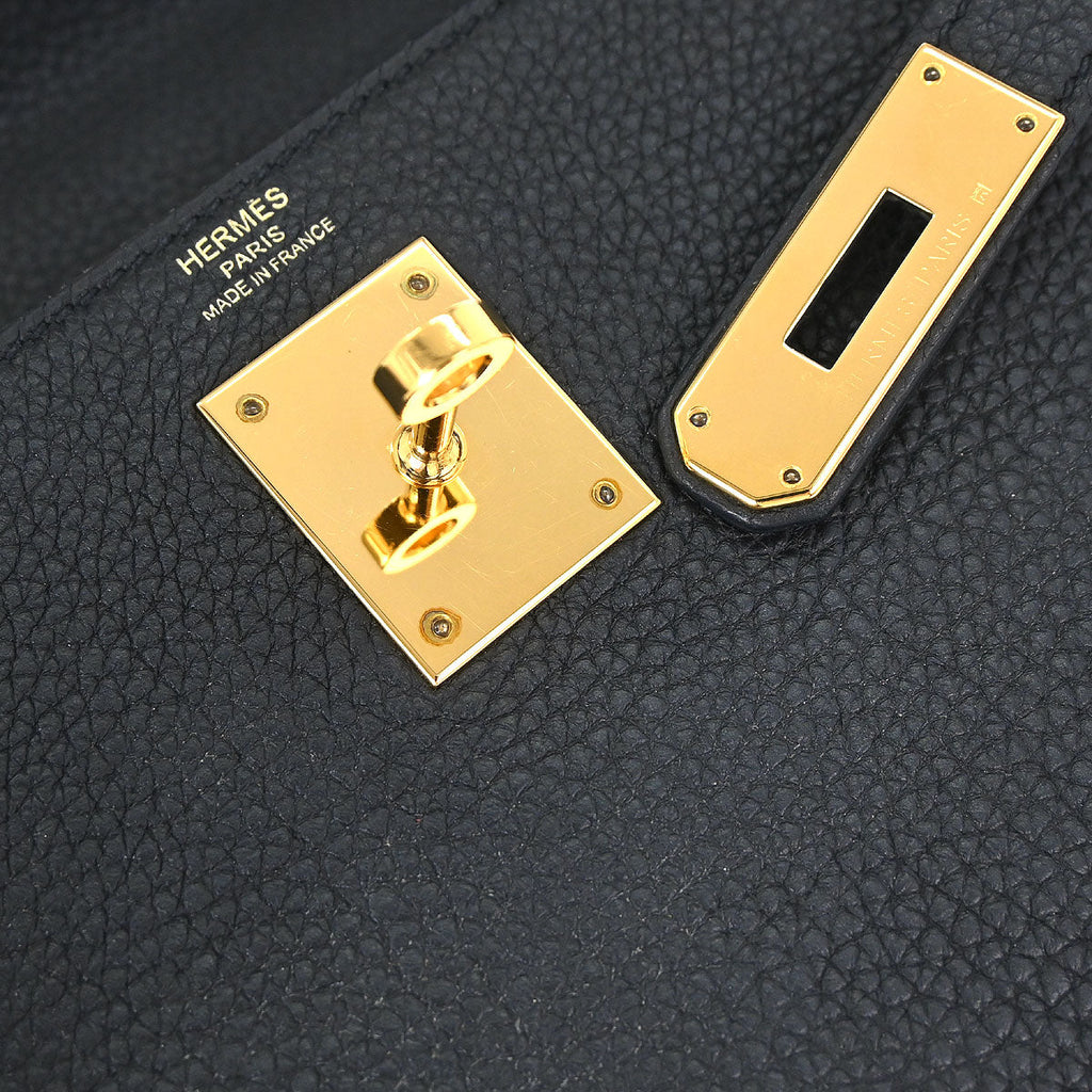Hermes Black Togo Kelly 28 Retourne 2way Shoulder Handbag