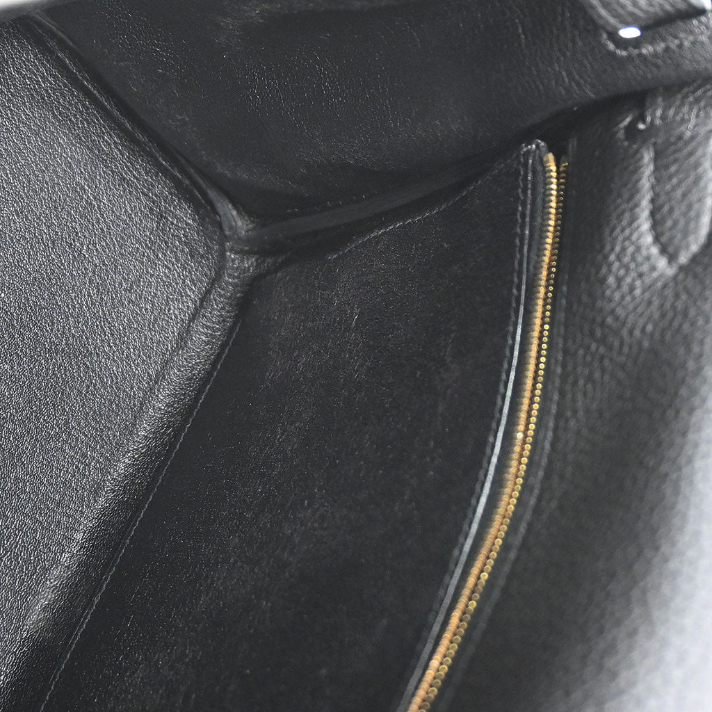 Hermes Black Togo Kelly 28 Retourne 2way Shoulder Handbag