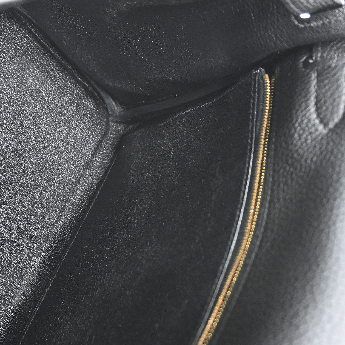 Hermes Black Togo Kelly 28 Retourne 2way Shoulder Handbag