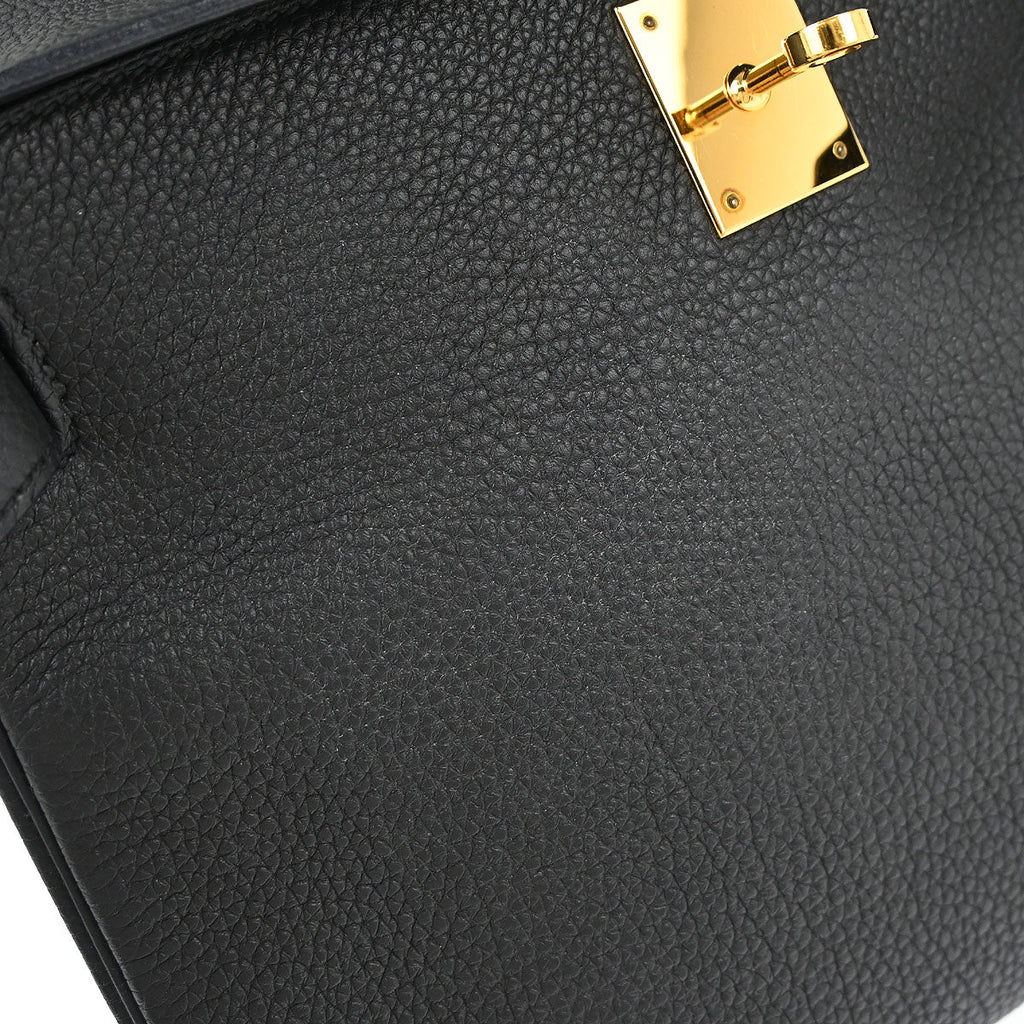 Hermes Black Togo Kelly 28 Retourne 2way Shoulder Handbag