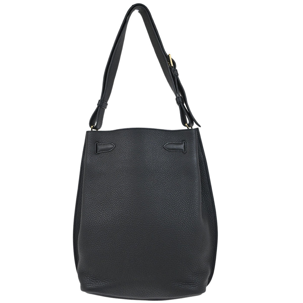 Hermes Black Togo So Kelly 22 Shoulder Bag