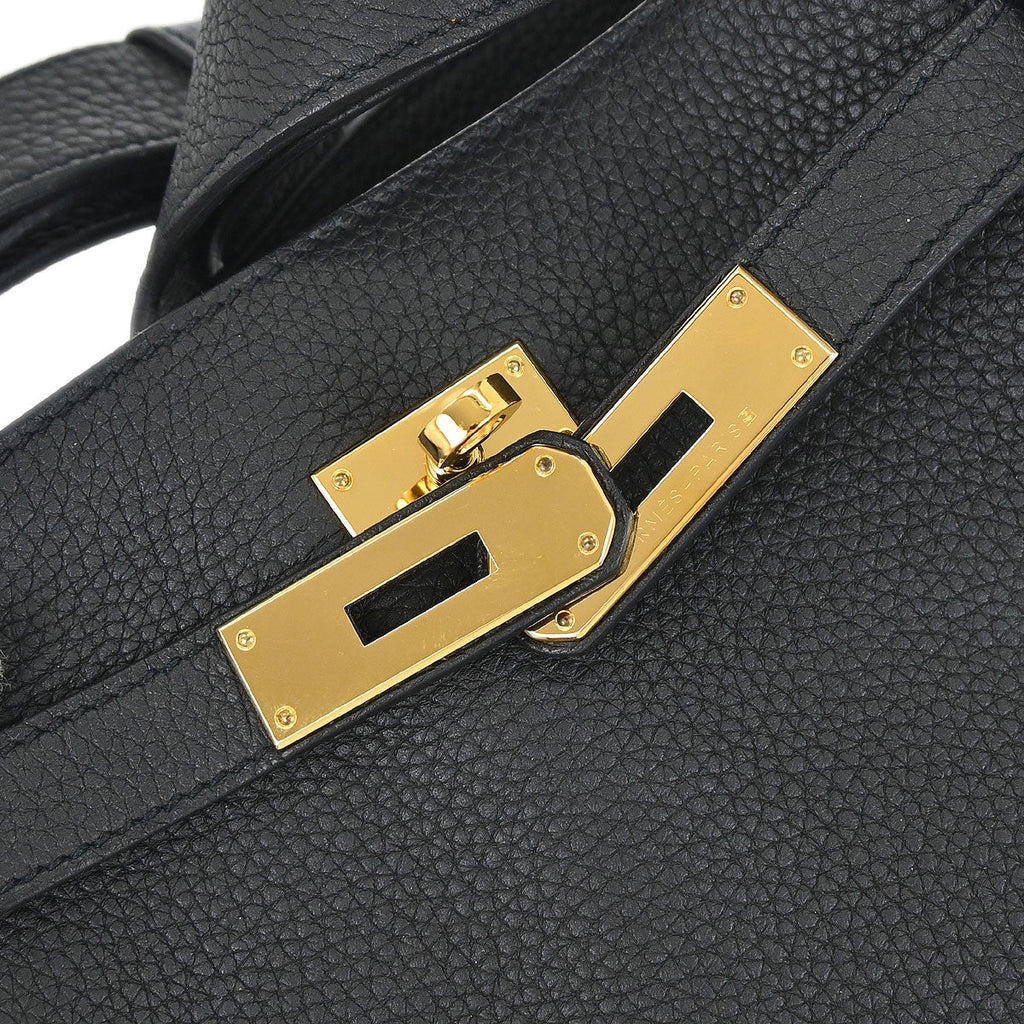 Hermes Black Togo So Kelly 22 Shoulder Bag