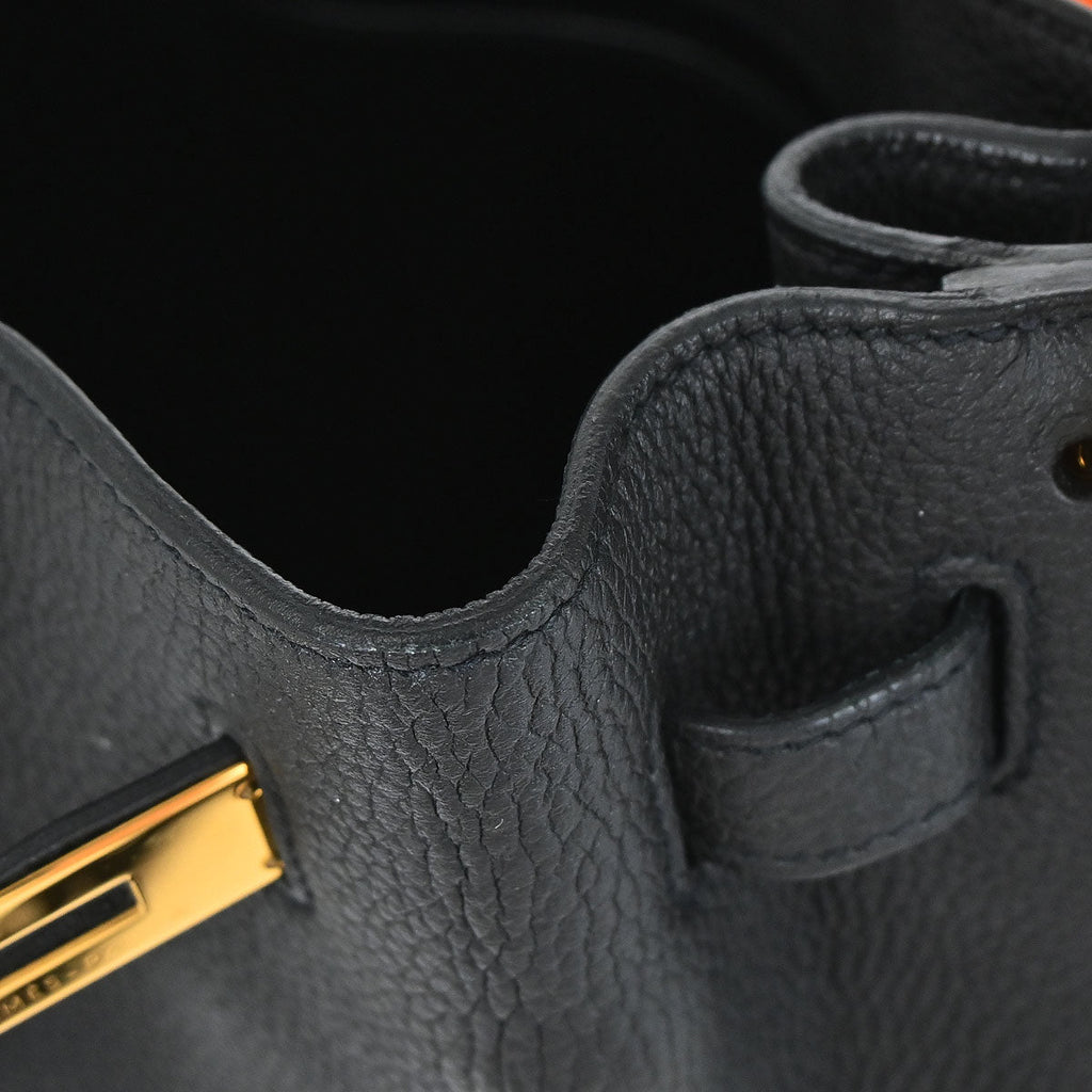 Hermes Black Togo So Kelly 22 Shoulder Bag