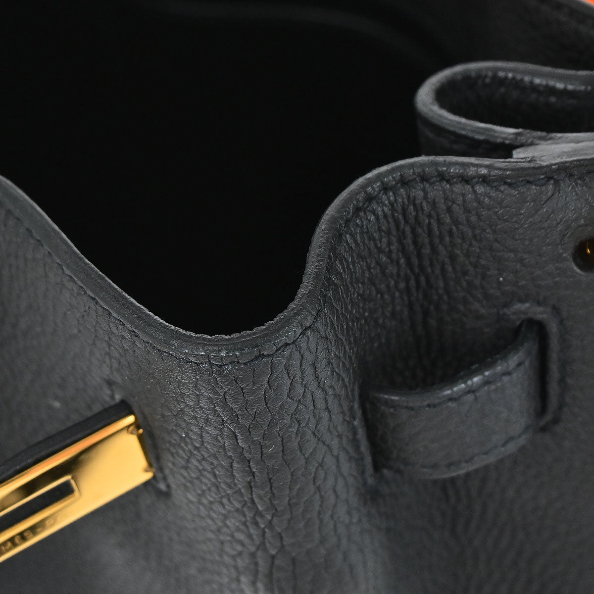 Hermes Black Togo So Kelly 22 Shoulder Bag