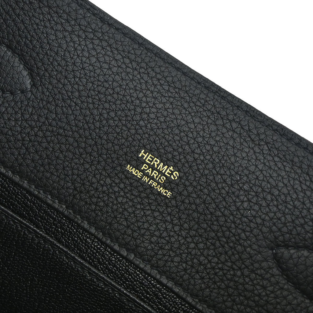 Hermes Black Togo So Kelly 22 Shoulder Bag