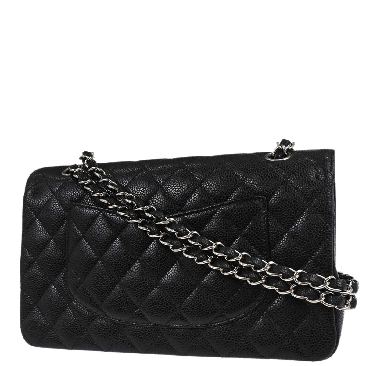 Chanel 2010-2011 Black Caviar Medium Classic Double Flap Shoulder Bag