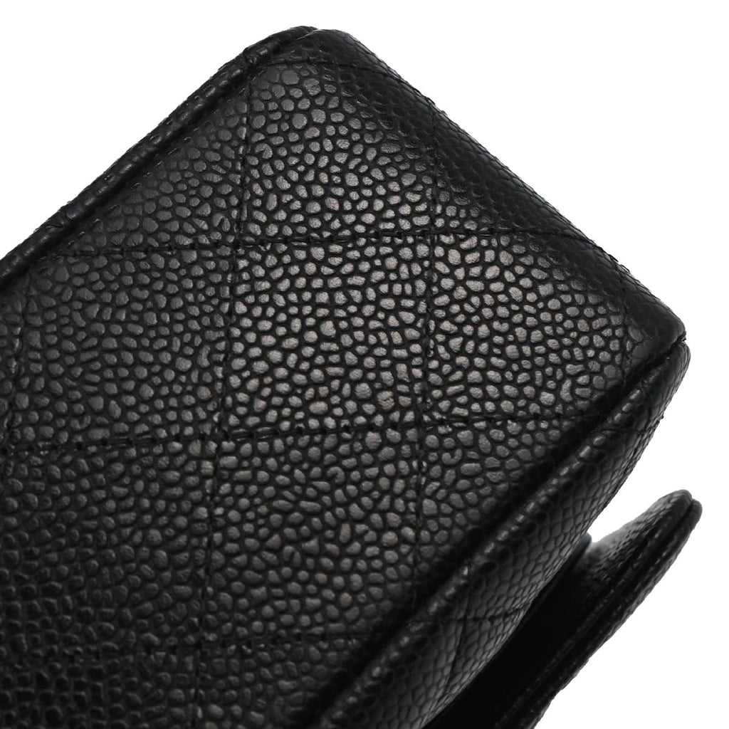 Chanel 2010-2011 Black Caviar Medium Classic Double Flap Shoulder Bag