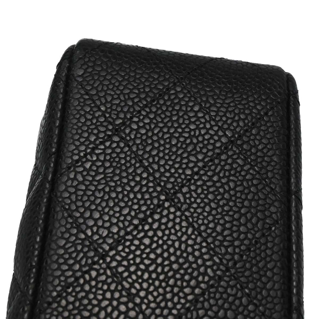Chanel 2010-2011 Black Caviar Medium Classic Double Flap Shoulder Bag