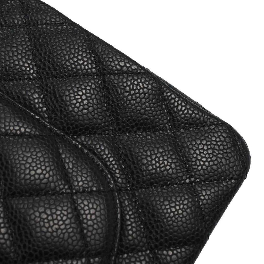 Chanel 2010-2011 Black Caviar Medium Classic Double Flap Shoulder Bag