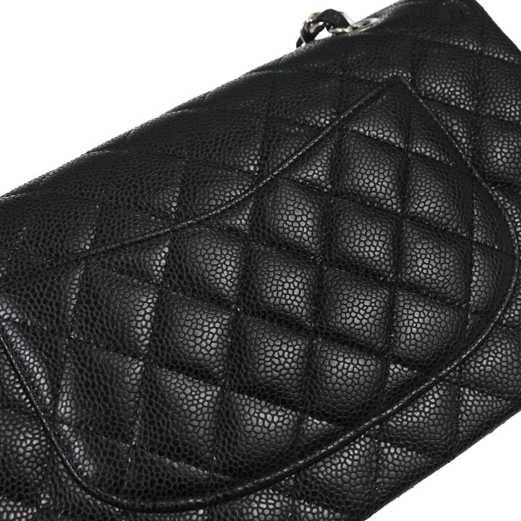 Chanel 2010-2011 Black Caviar Medium Classic Double Flap Shoulder Bag