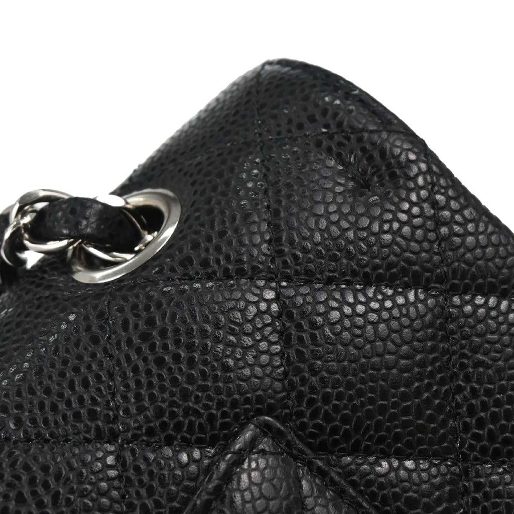 Chanel 2010-2011 Black Caviar Medium Classic Double Flap Shoulder Bag