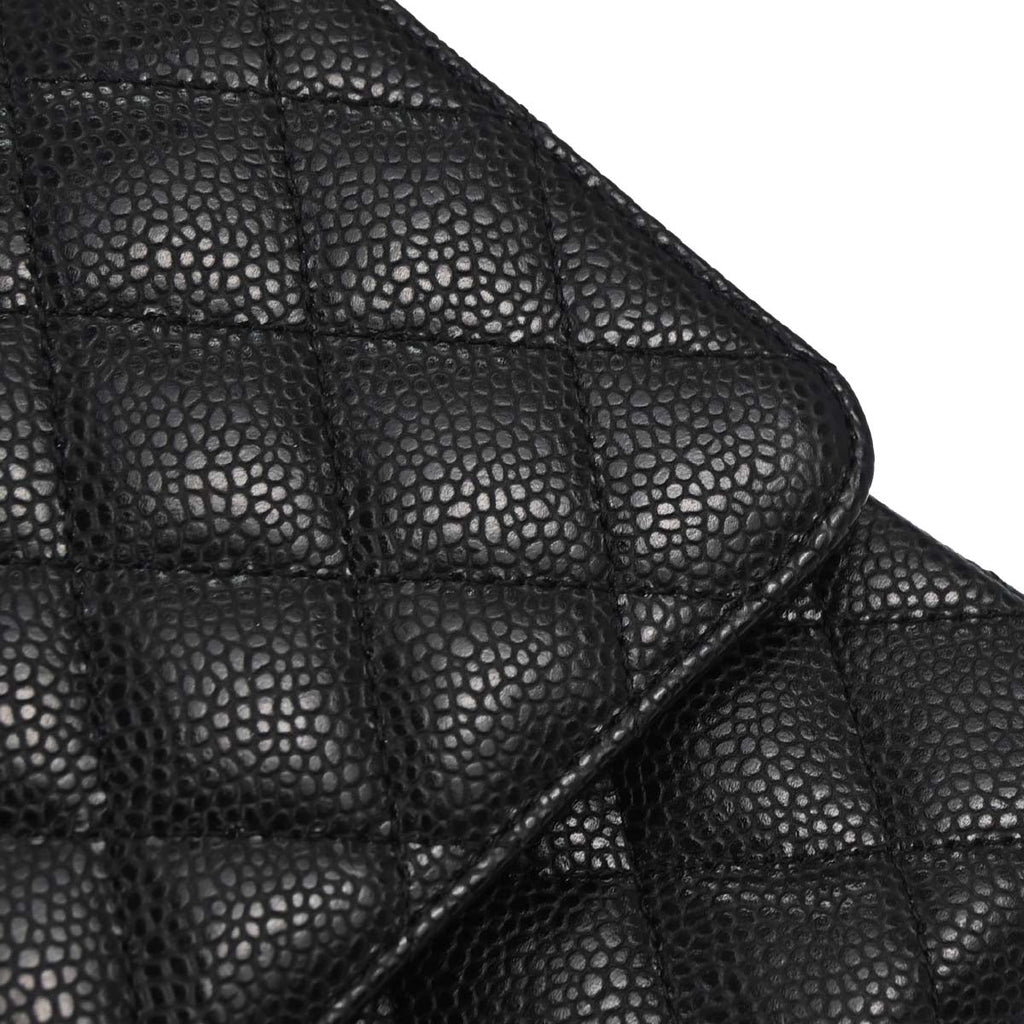 Chanel 2010-2011 Black Caviar Medium Classic Double Flap Shoulder Bag