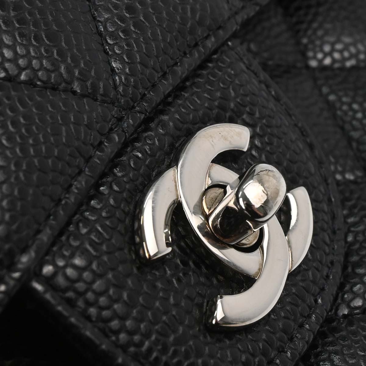 Chanel 2010-2011 Black Caviar Medium Classic Double Flap Shoulder Bag