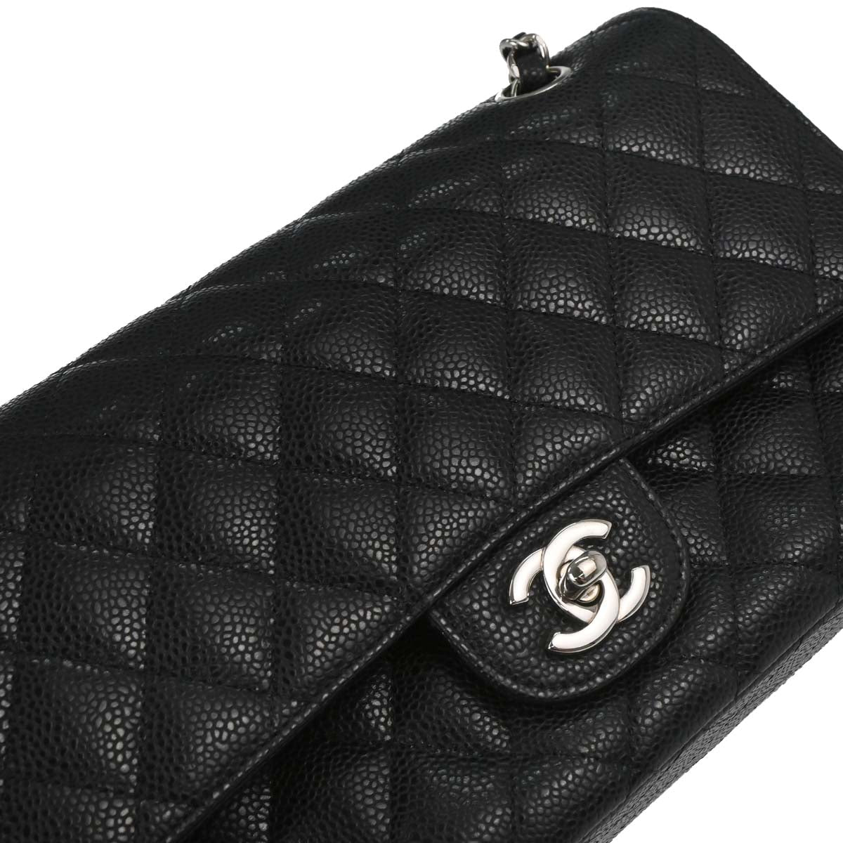 Chanel 2010-2011 Black Caviar Medium Classic Double Flap Shoulder Bag