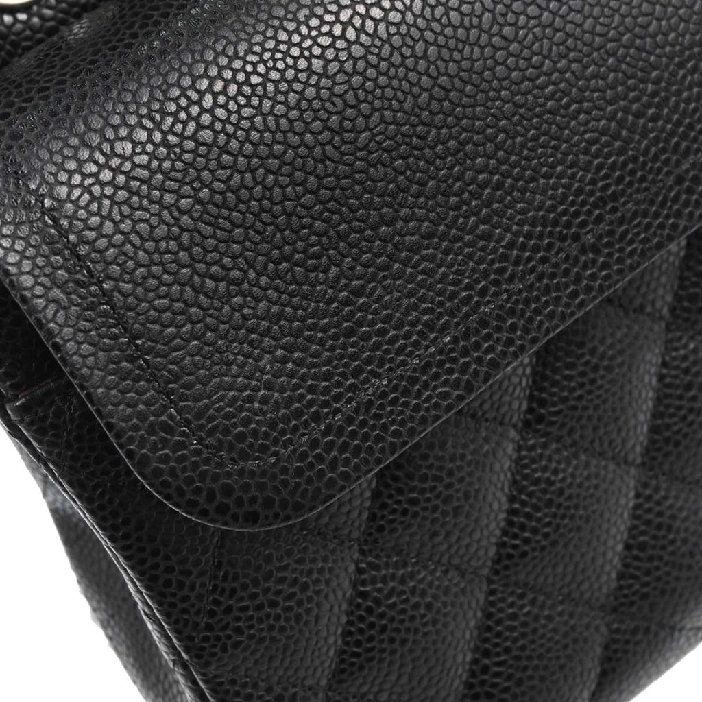 Chanel 2010-2011 Black Caviar Medium Classic Double Flap Shoulder Bag