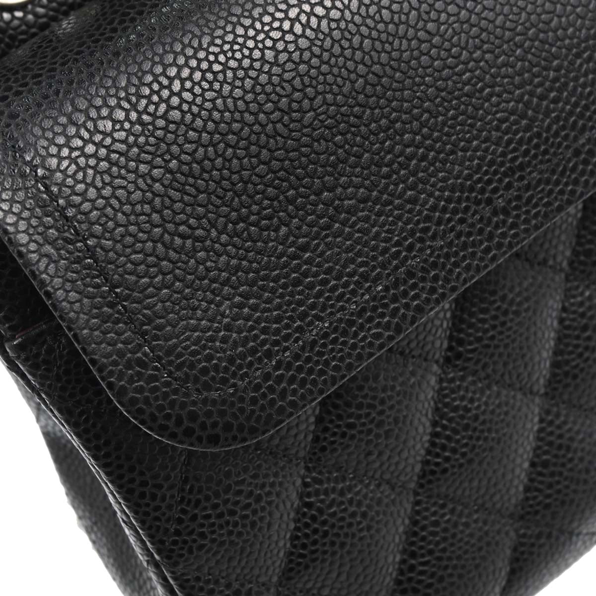 Chanel 2010-2011 Black Caviar Medium Classic Double Flap Shoulder Bag