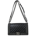 Boy Chanel 2016-2017 Black Calfskin Medium Chain Shoulder Bag
