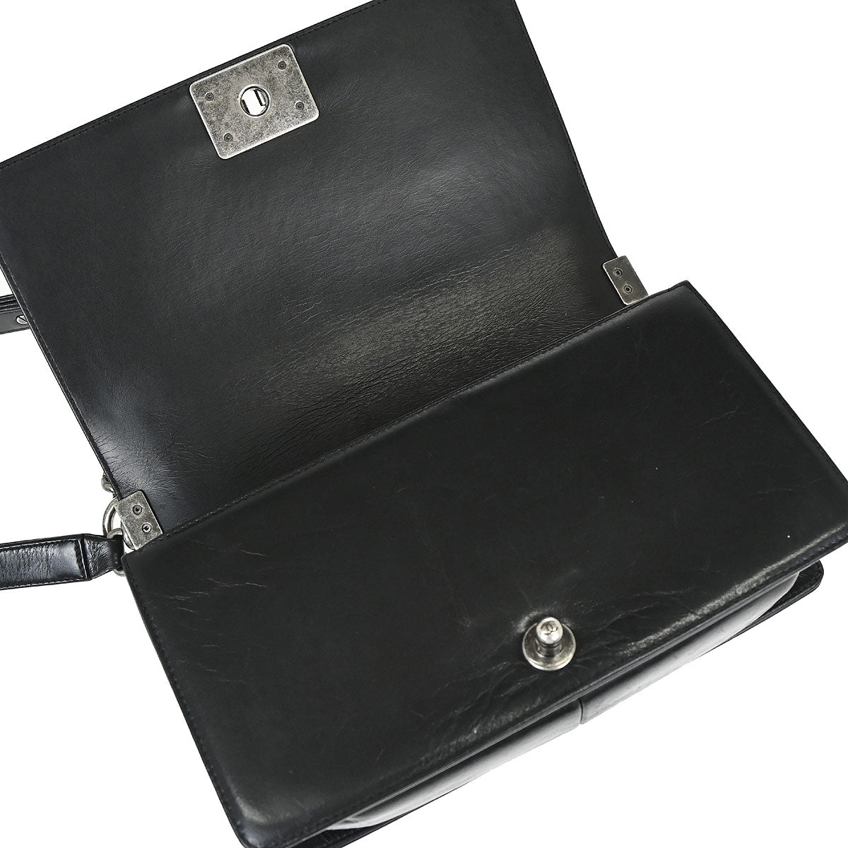 Boy Chanel 2016-2017 Black Calfskin Medium Chain Shoulder Bag
