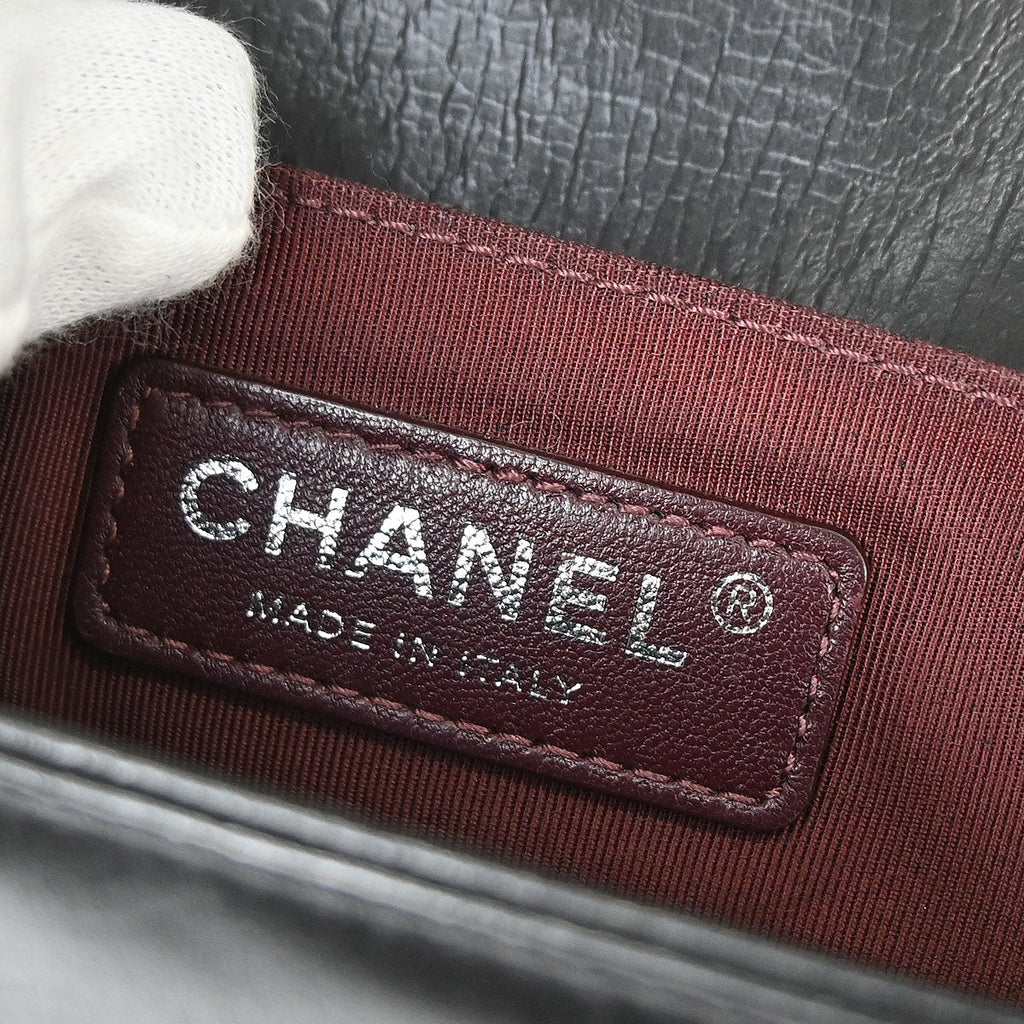 Boy Chanel 2016-2017 Black Calfskin Medium Chain Shoulder Bag