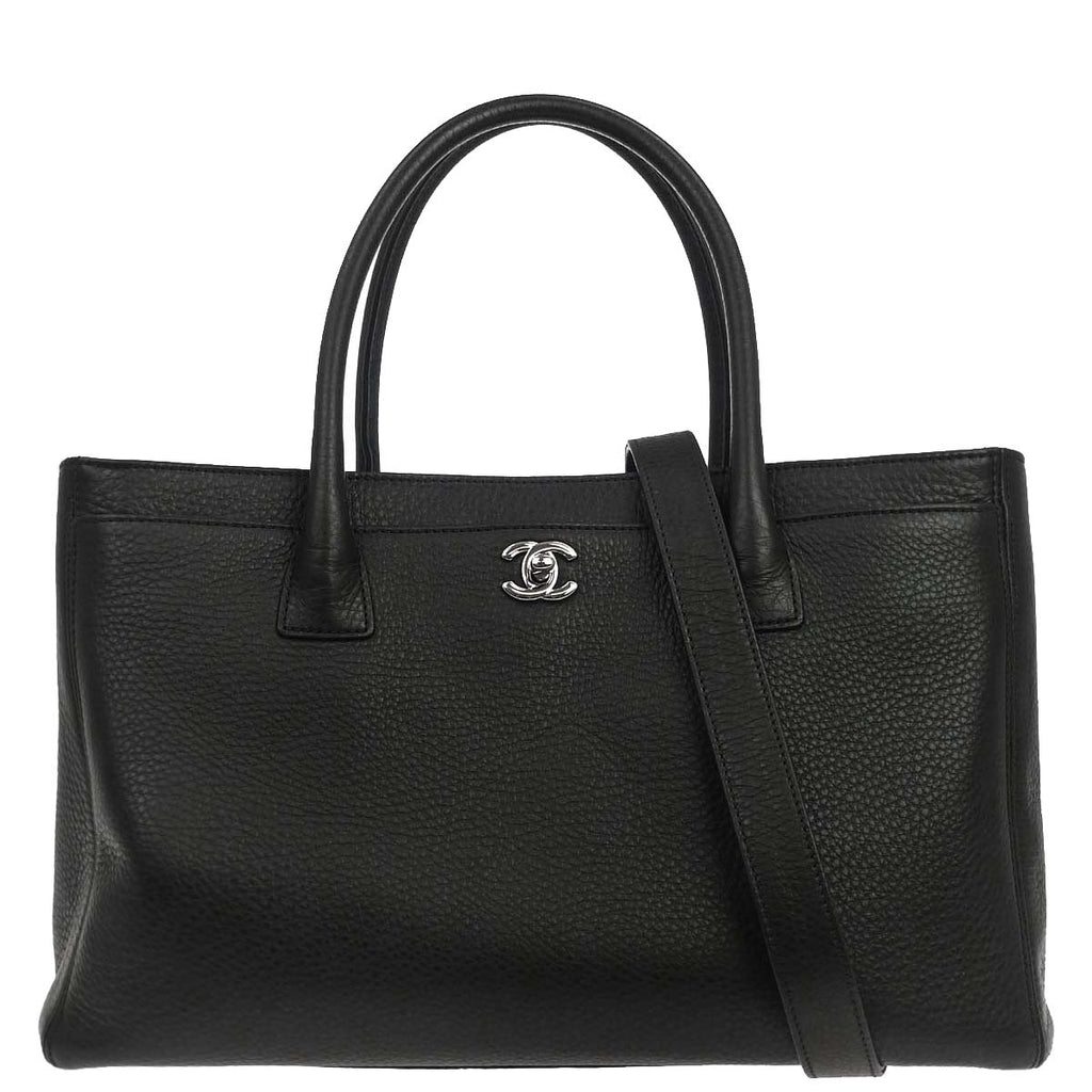 Chanel 2015-2016 Black Deerskin Cerf Executive 2way Shoulder Tote Bag