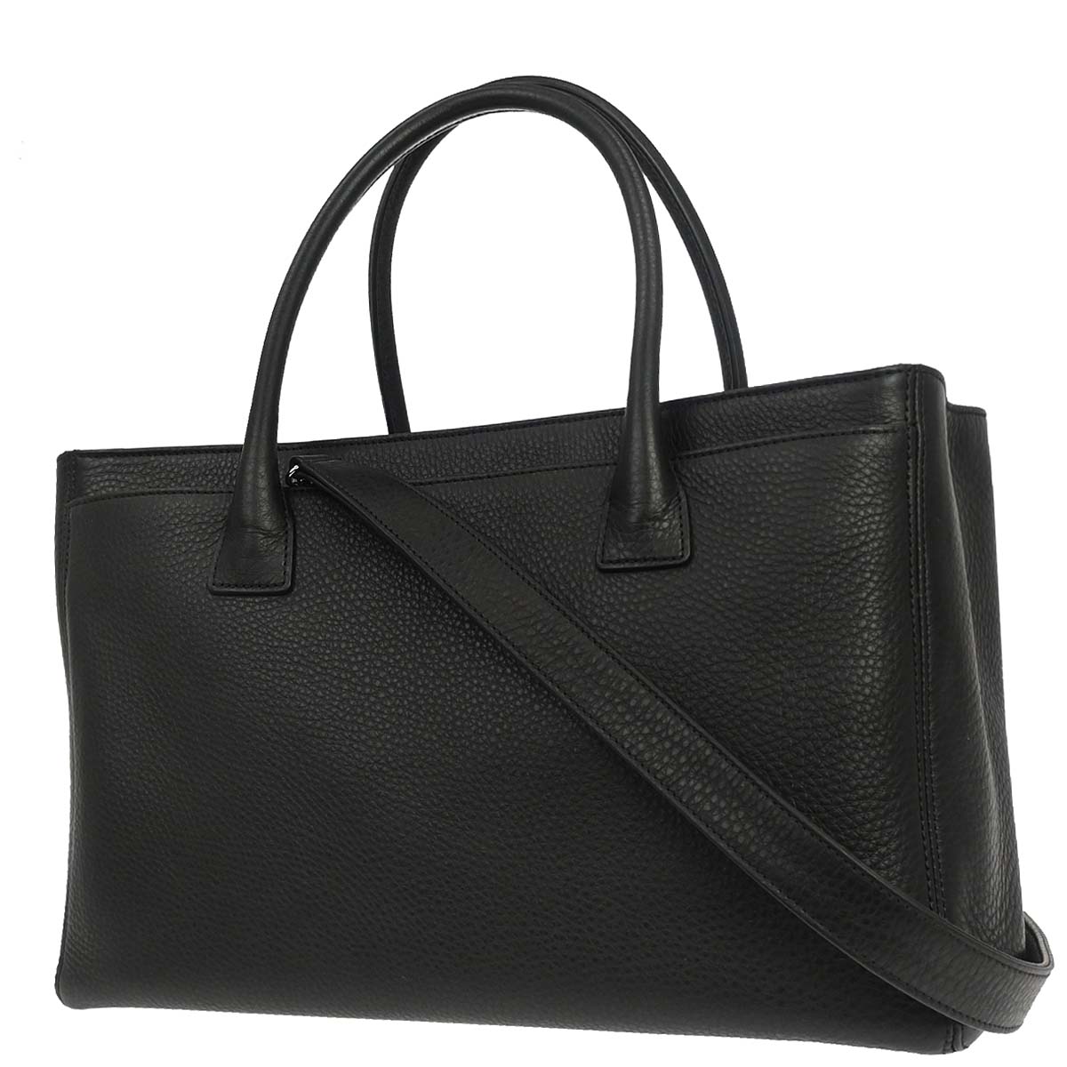 Chanel 2015-2016 Black Deerskin Cerf Executive 2way Shoulder Tote Bag