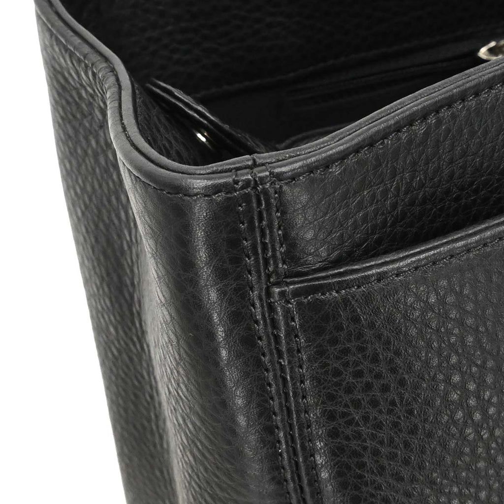 Chanel 2015-2016 Black Deerskin Cerf Executive 2way Shoulder Tote Bag