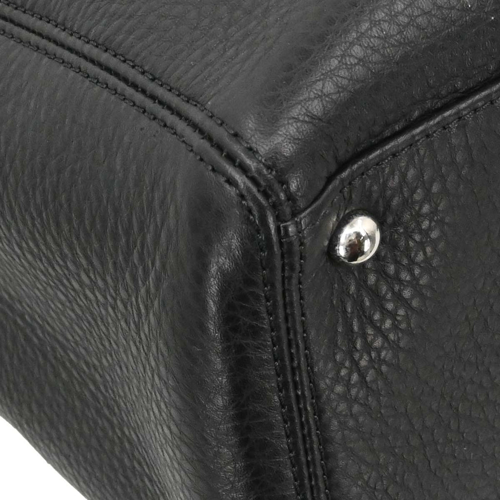 Chanel 2015-2016 Black Deerskin Cerf Executive 2way Shoulder Tote Bag