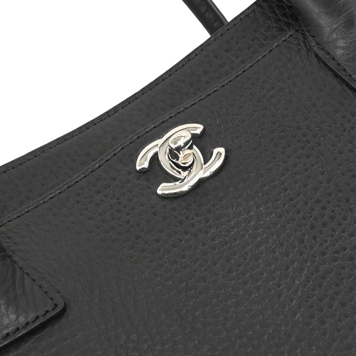 Chanel 2015-2016 Black Deerskin Cerf Executive 2way Shoulder Tote Bag