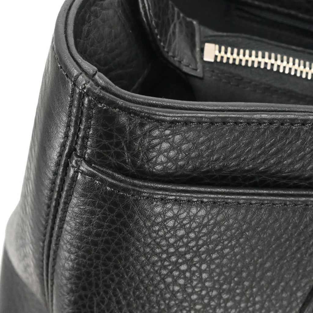 Chanel 2015-2016 Black Deerskin Cerf Executive 2way Shoulder Tote Bag