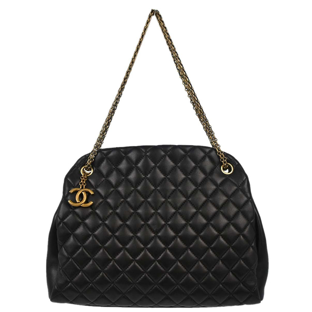 Chanel 2011 Black Lambskin Large Mademoiselle Bowling Bag