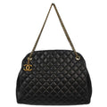Chanel 2011 Black Lambskin Large Mademoiselle Bowling Bag