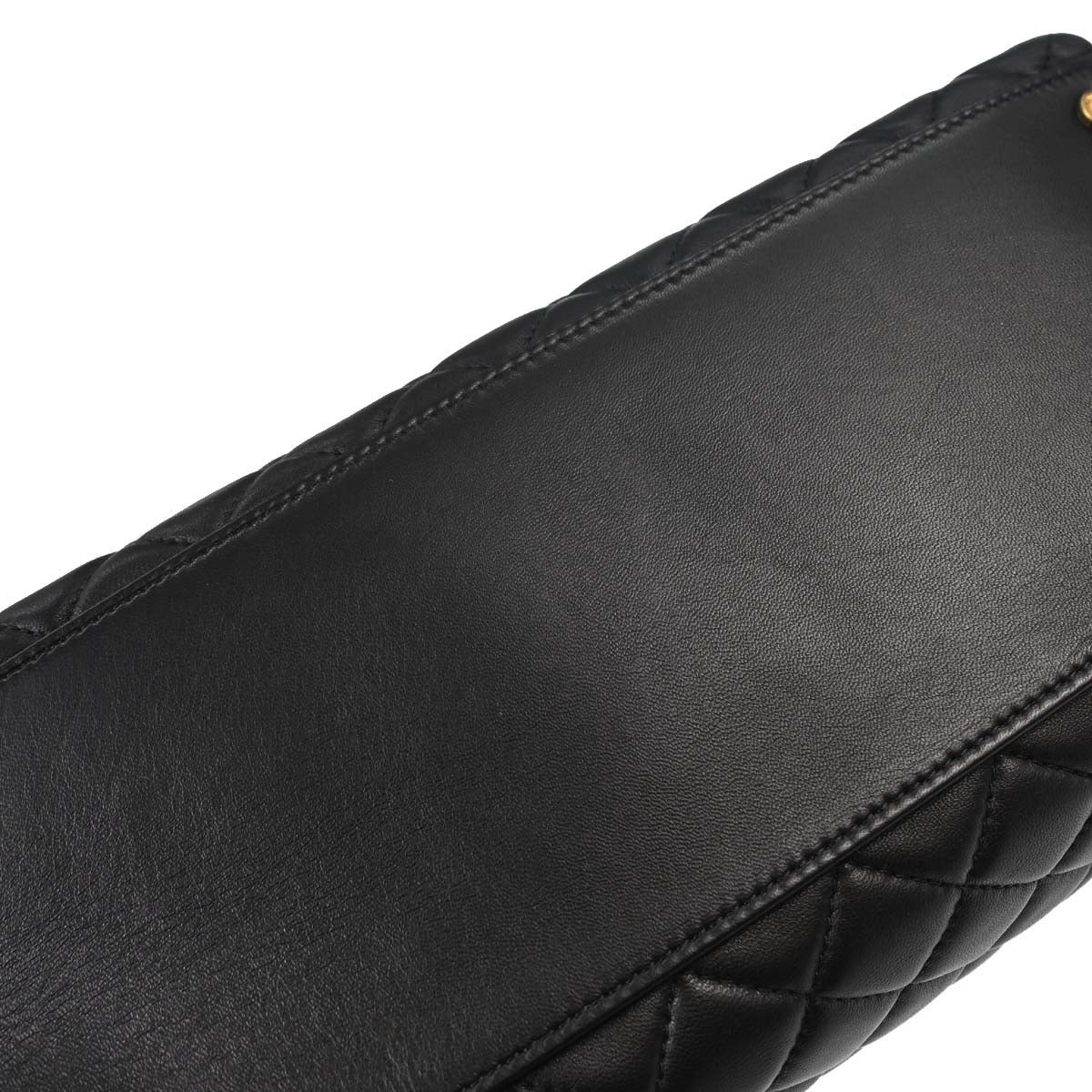 Chanel 2011 Black Lambskin Large Mademoiselle Bowling Bag
