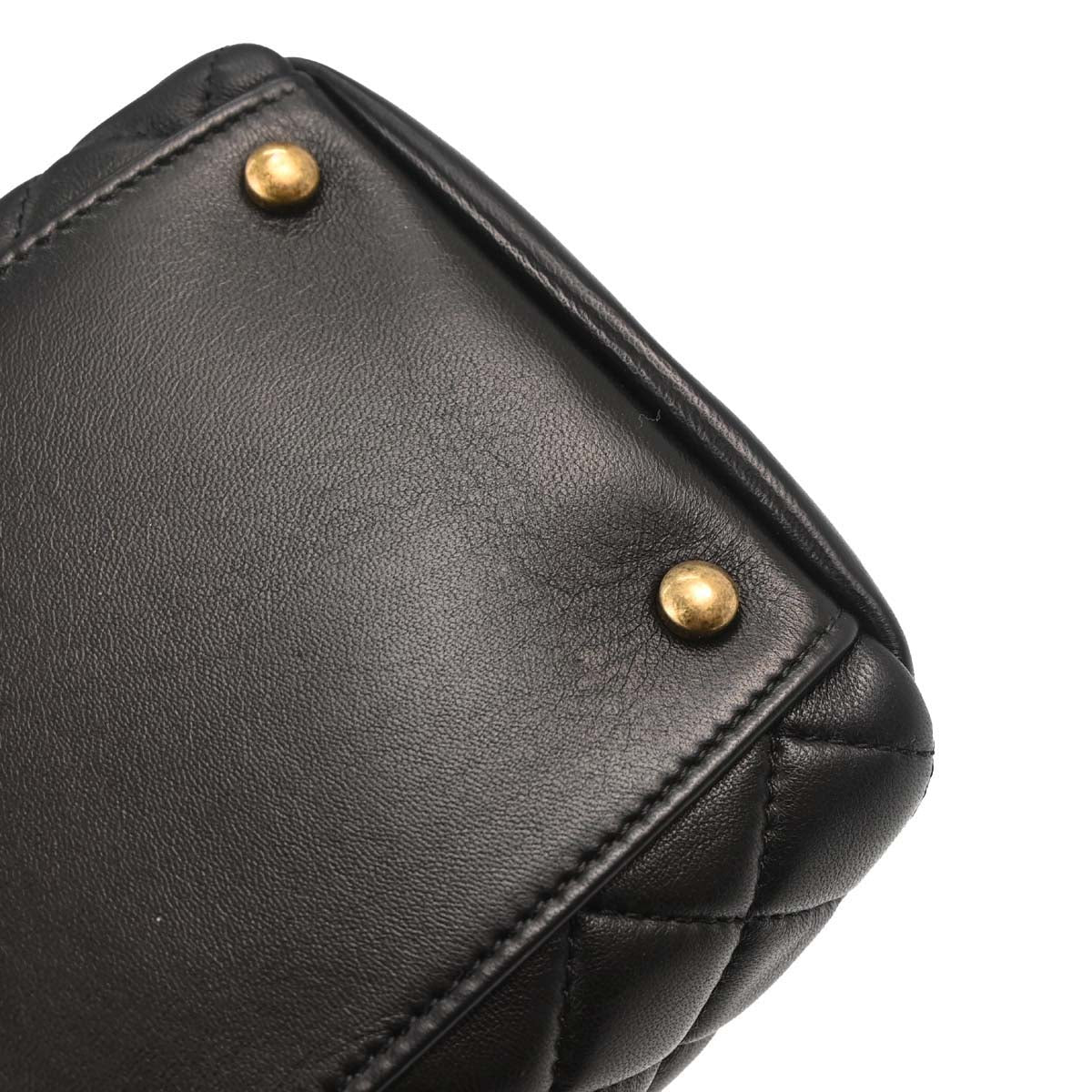 Chanel 2011 Black Lambskin Large Mademoiselle Bowling Bag