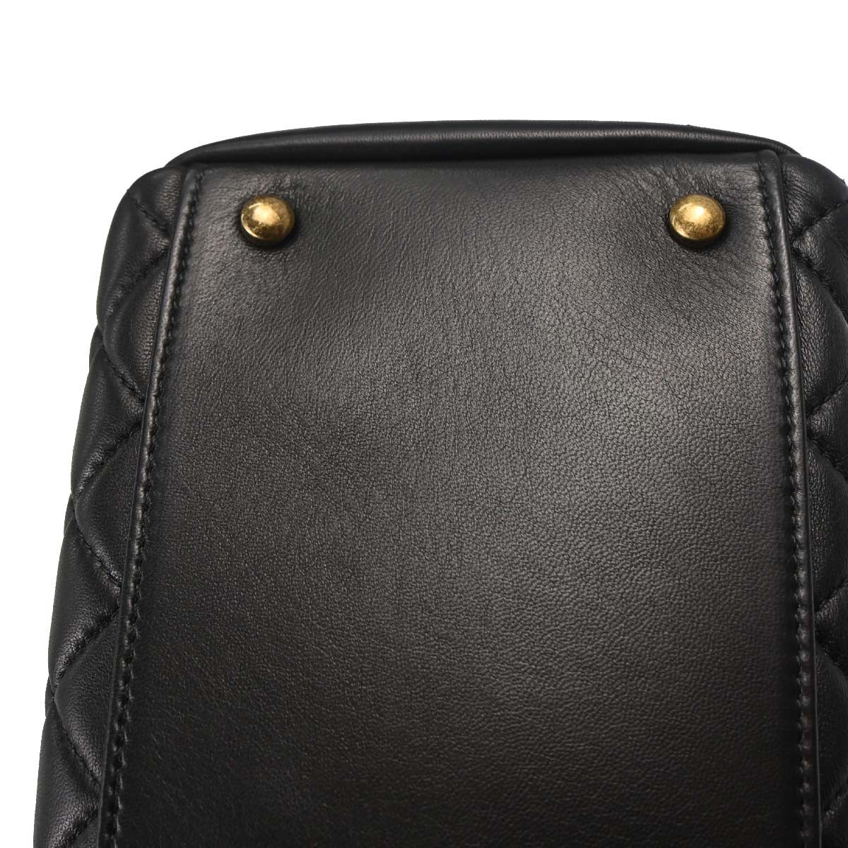 Chanel 2011 Black Lambskin Large Mademoiselle Bowling Bag