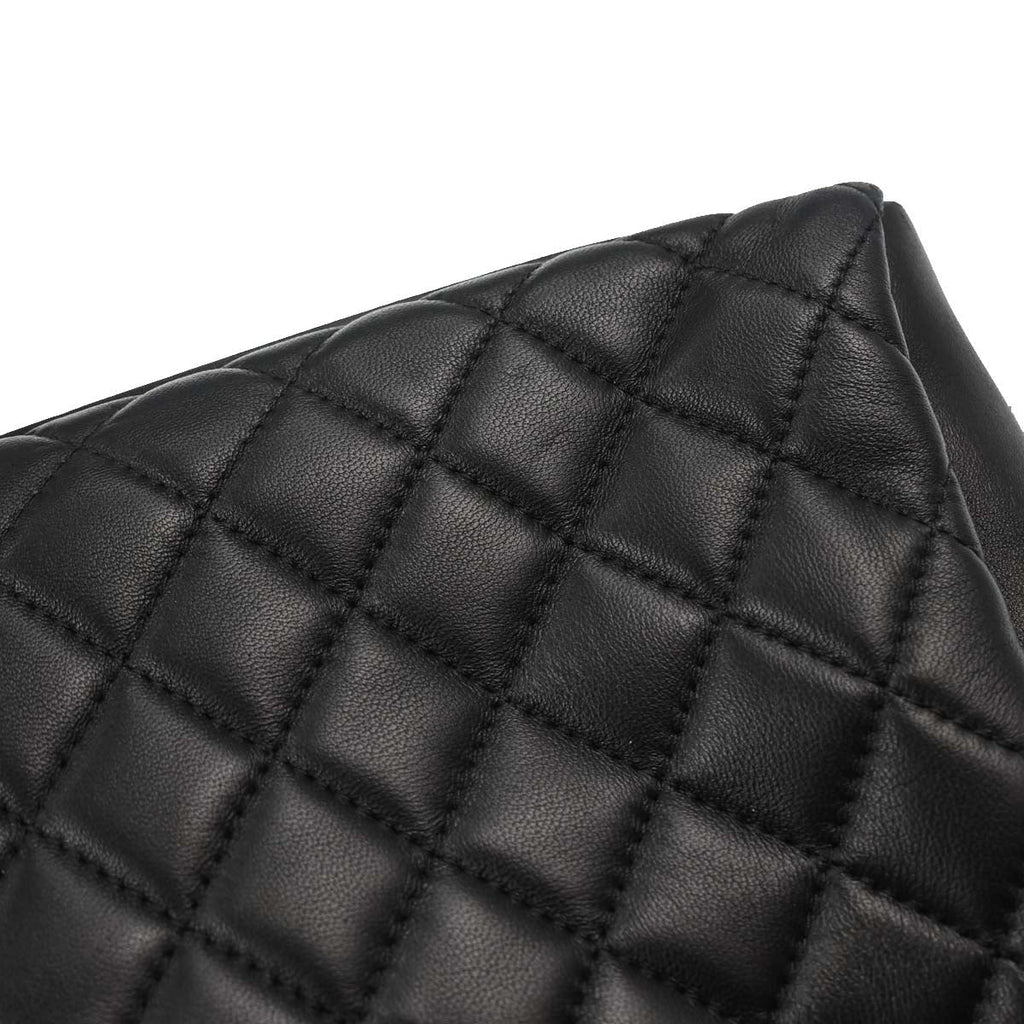 Chanel 2011 Black Lambskin Large Mademoiselle Bowling Bag