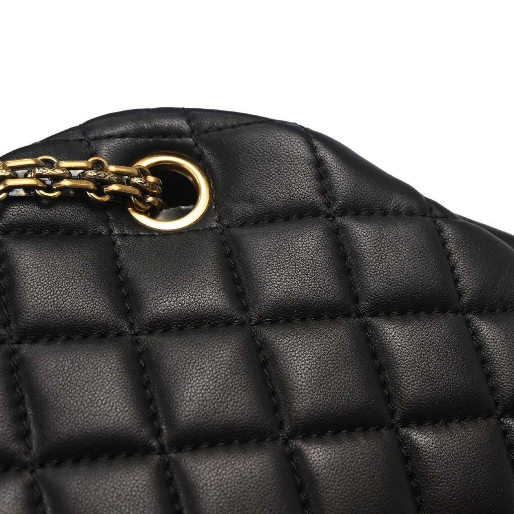 Chanel 2011 Black Lambskin Large Mademoiselle Bowling Bag