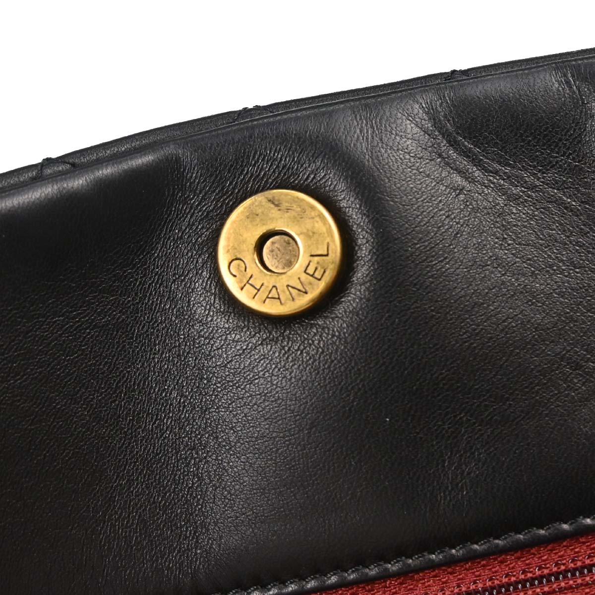 Chanel 2011 Black Lambskin Large Mademoiselle Bowling Bag