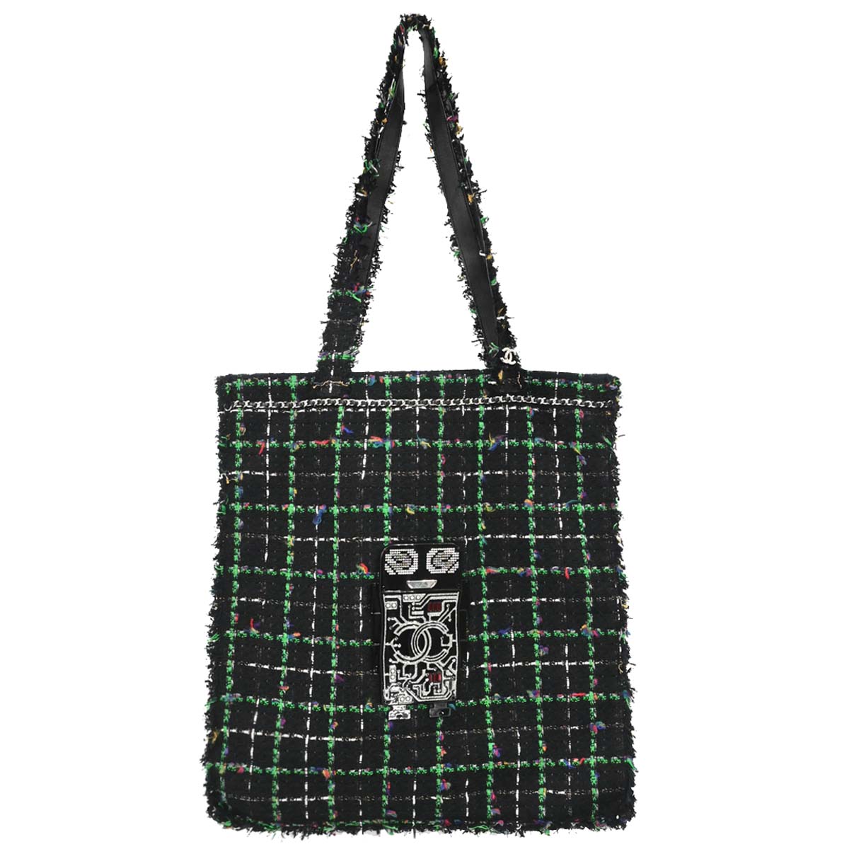 Chanel 2017 Black Tweed Robot Tote Bag