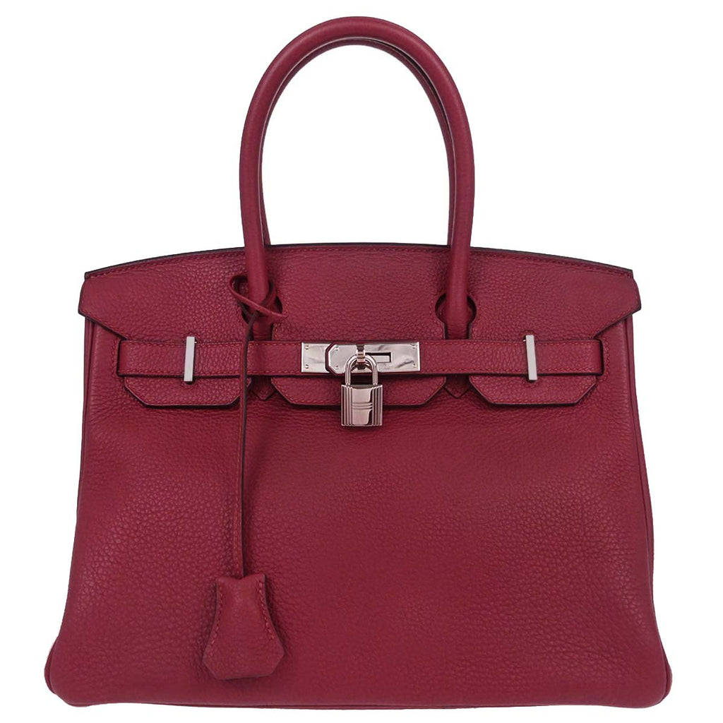 Hermes Rouge Grenade Taurillon Clemence Birkin 30 Handbag