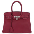 Hermes Rouge Grenade Taurillon Clemence Birkin 30 Handbag