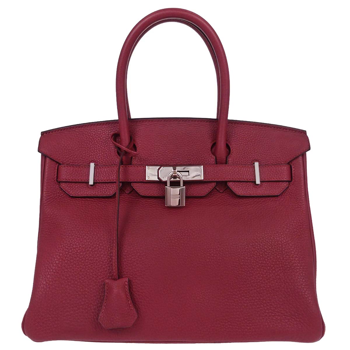 Hermes Rouge Grenade Taurillon Clemence Birkin 30 Handbag