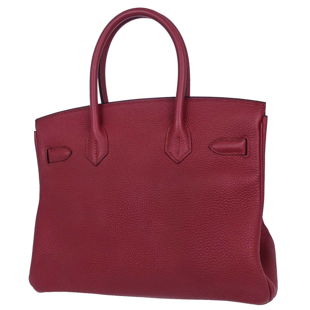 Hermes Rouge Grenade Taurillon Clemence Birkin 30 Handbag