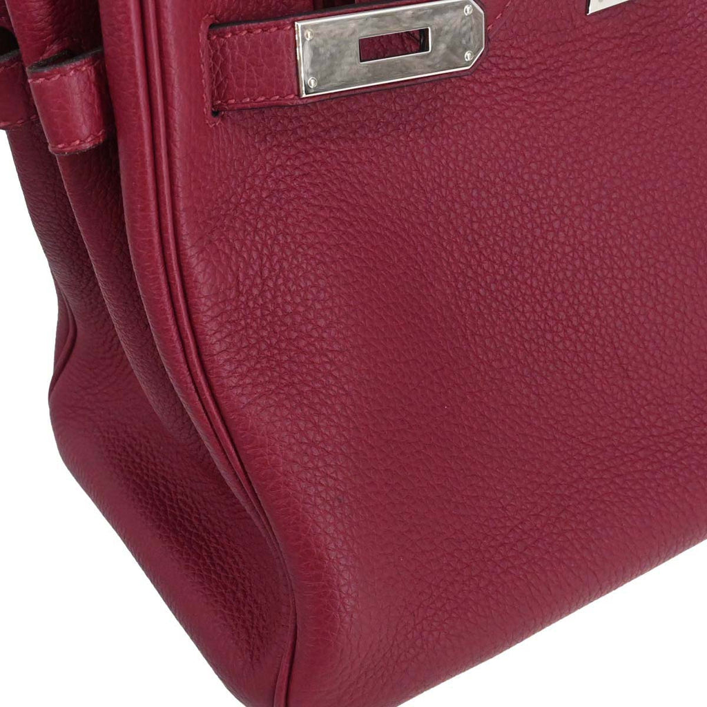 Hermes Rouge Grenade Taurillon Clemence Birkin 30 Handbag