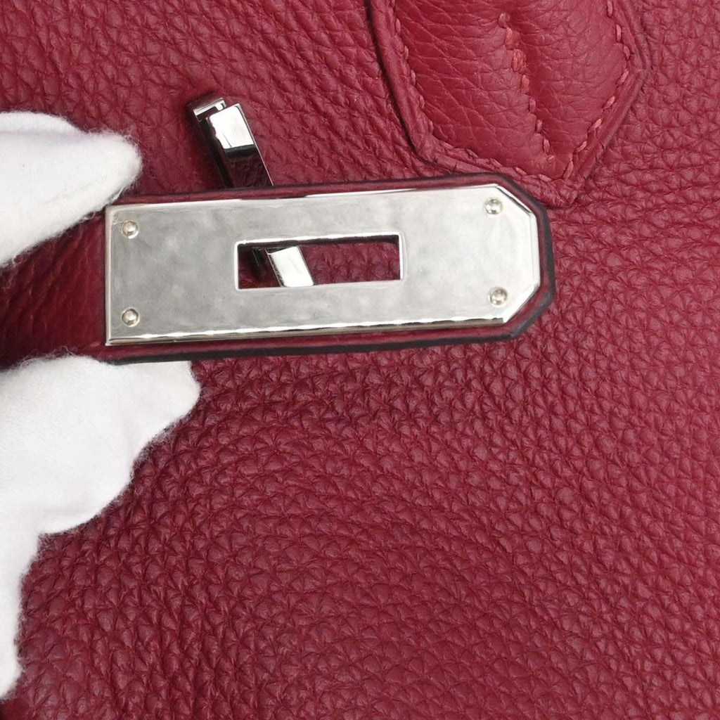 Hermes Rouge Grenade Taurillon Clemence Birkin 30 Handbag