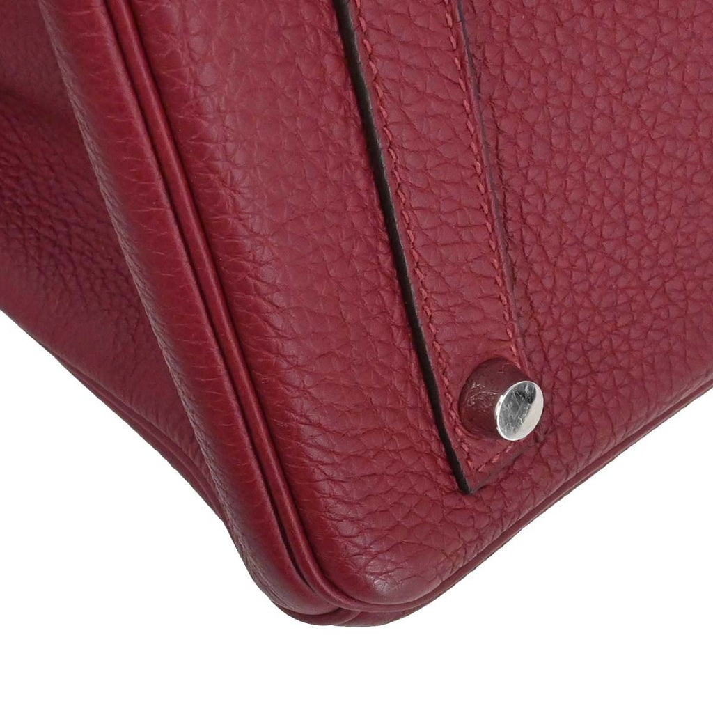 Hermes Rouge Grenade Taurillon Clemence Birkin 30 Handbag